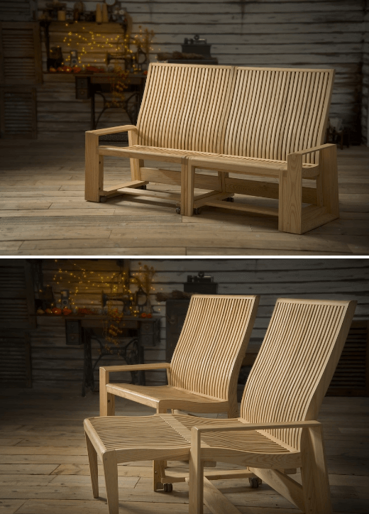 ツインベンチ ナチュラルカラー