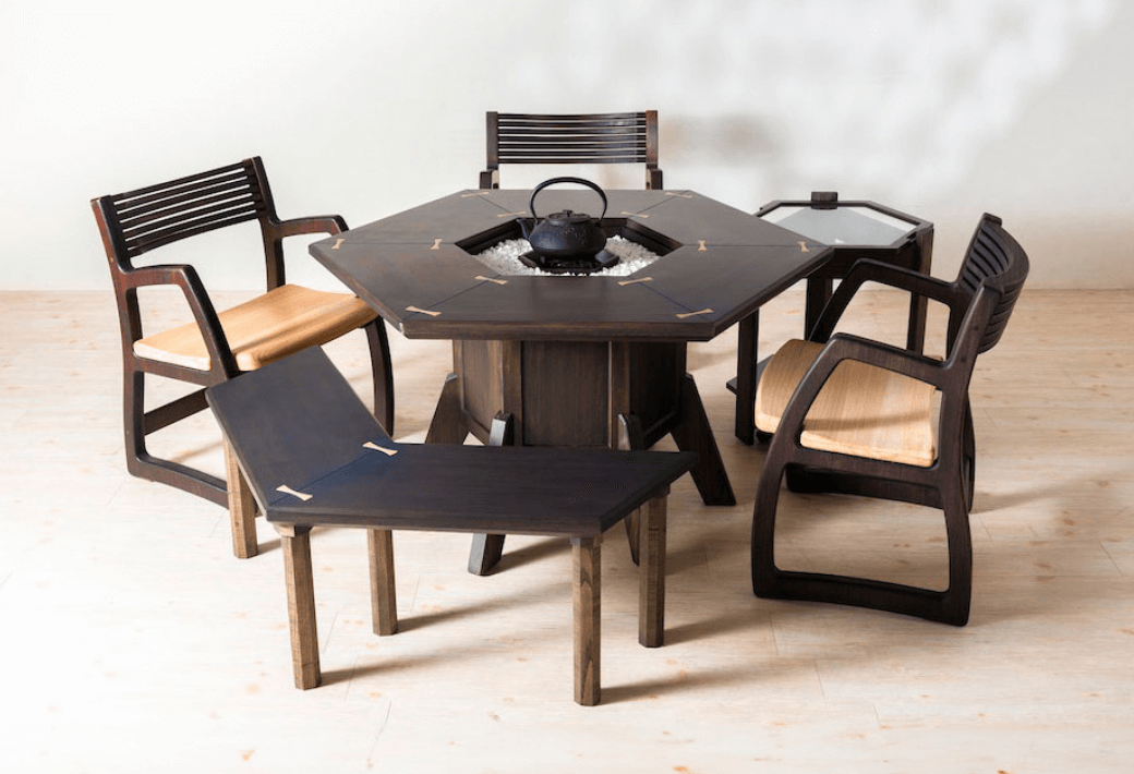 暖気式火鉢テーブル