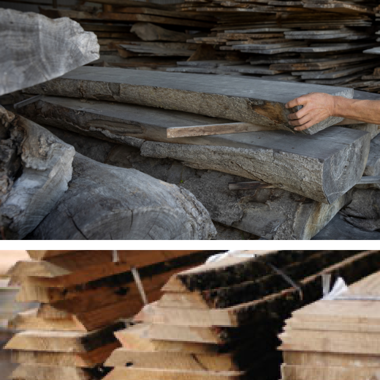 原木の貯木／製板